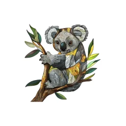 Koala Tree Puzzle With Leafy Branch Artwork