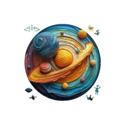 Solar System Planet Puzzle With Layered Orbit Artwork